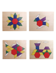 VIG50029,Set mozaic din lemn Tangram cu modele 2
