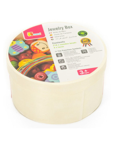 VIG56001,Margele de insirat din lemn, 210 buc., Viga Toys