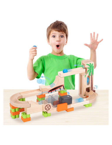 WW-7023,Traseu cu bile din lemn Flip Up, Wonderworld