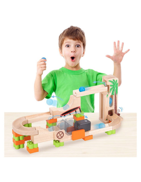 WW-7023,Traseu cu bile din lemn Flip Up, Wonderworld