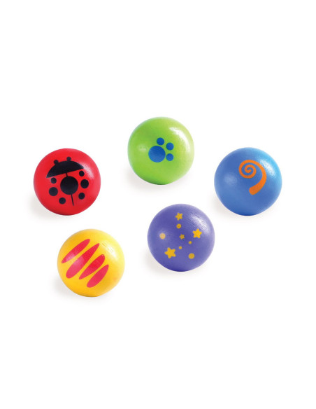 WW-7013,Set 5 bile din lemn Trix Track, Wonderworld