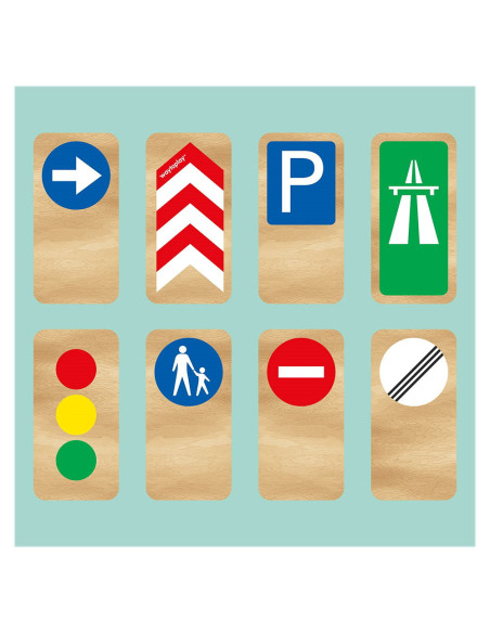 WTP-8RB1,Semne de circulatie din lemn, 8 piese, Waytoplay
