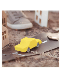 WTP-1HW-6,Masinuta handmade din lemn, Waytoplay, galbena 2