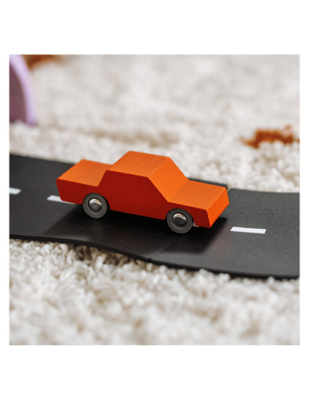 WTP-1HW-5,Masinuta handmade din lemn, Waytoplay, portocaliu