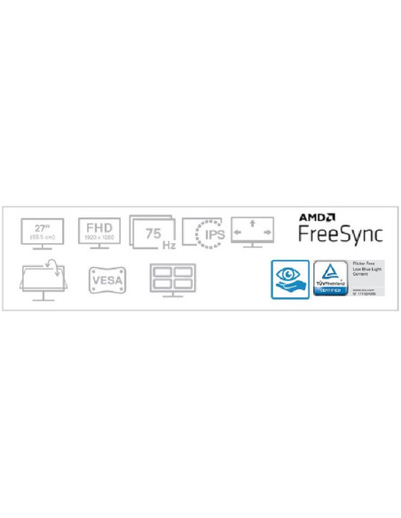 MONITOR Dell 27 inch, home | office, IPS, Full HD (1920 x 1080), Wide, 300 cd mp, 4 ms, HDMI, "210-AXKV" (include TV 6.00lei)