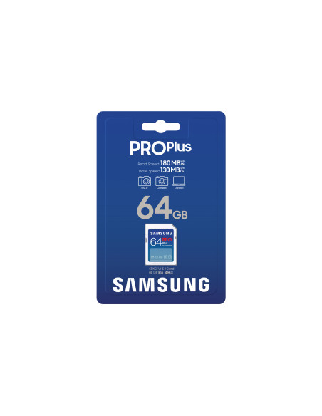 MB-SD64S/EU,Samsung MB-SD64S/EU, 64 Giga Bites, SD, Clasa 3, UHS-I, 180 MB/s, 130 MB/s