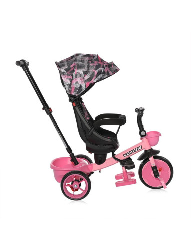10050640002,Tricicleta pentru copii, Voyage, cu sezut reversibil, 1-5 Ani, Pink