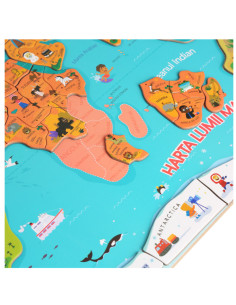 BUF003,Harta lumii mare - puzzle magnetic (lb.romana) 2