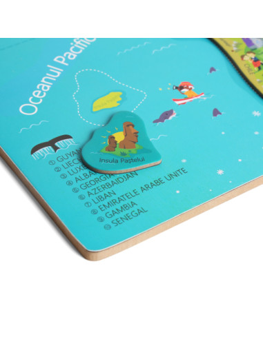 BUF003,Harta lumii mare - puzzle magnetic (lb.romana)