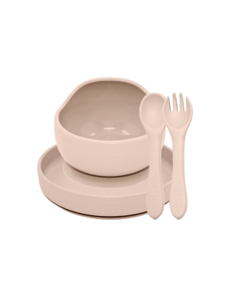 BN-PachetMasaBej_1,Petite&Mars - Set de hranire, Cu farfurie, Bol si tacamuri, Din silicon fara BFA, Bej BN-PachetMasaBej_1,Petite&Mars - Set de hranire, Cu farfurie, Bol si tacamuri, Din silicon fara BFA, Bej