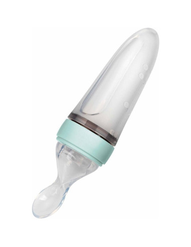 BN-NV05001GREEN,Nuby - Lingurita cu rezervor, Din silicon, 90 ml, 3 luni+, Verde