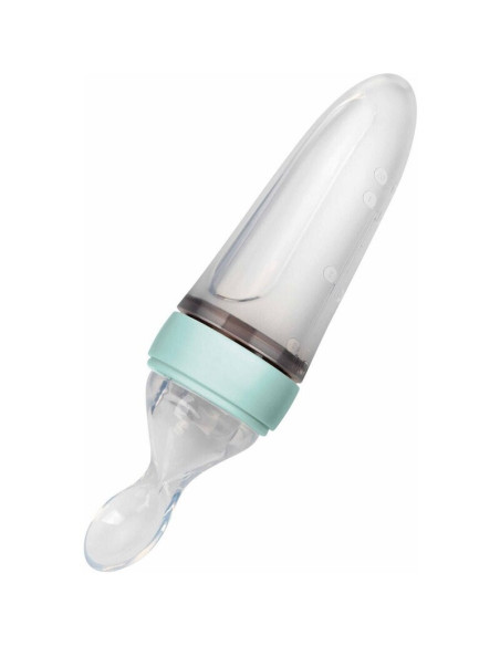 BN-NV05001GREEN,Nuby - Lingurita cu rezervor, Din silicon, 90 ml, 3 luni+, Verde