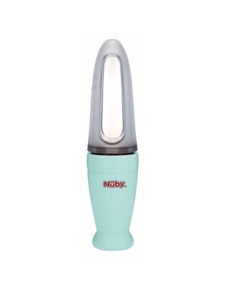 BN-NV05001GREEN,Nuby - Lingurita cu rezervor, Din silicon, 90 ml, 3 luni+, Verde