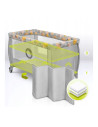 BN-LO-STEFI_PLUS_PINK_YELLOW,Lionelo - Patut pliant cu doua nivele, Stefi Plus, Cu intrare laterala cu fermoar, 2 roti, 120 x 60
