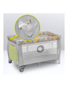 BN-LO-STEFI_PLUS_PINK_YELLOW,Lionelo - Patut pliant cu doua nivele, Stefi Plus, Cu intrare laterala cu fermoar, 2 roti, 120 x 60
