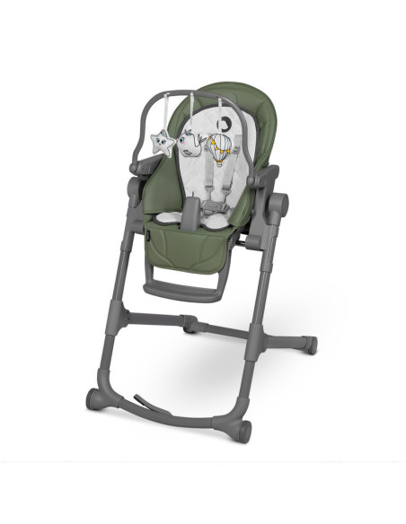 BN-LO-CORA _PLUS_GREEN_OLIVE,Lionelo - Scaun de masa multifunctional Cora Plus, Reglabil in 4 pozitii pe inaltime, Spatar reglab