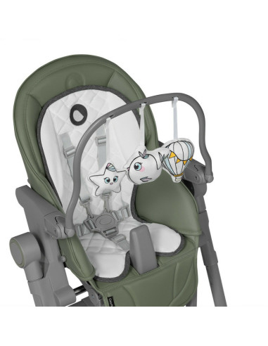 BN-LO-CORA _PLUS_GREEN_OLIVE,Lionelo - Scaun de masa multifunctional Cora Plus, Reglabil in 4 pozitii pe inaltime, Spatar reglab