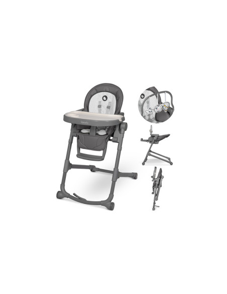 BN-LO-CORA_PLUS_GREY_STONE,Lionelo - Scaun de masa multifunctional Cora Plus, Reglabil in 4 pozitii pe inaltime, Spatar reglabil