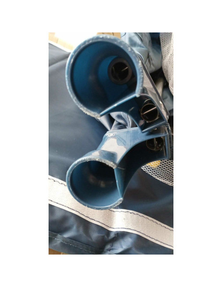 BN-LO-STEFI_BLUE_NAVY_resigilat,Lionelo - Patut pliant cu un nivel Stefi, Cu intrare laterala cu fermoar, 2 roti, 120x60 cm, Con