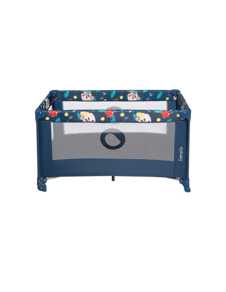 BN-LO-STEFI_BLUE_NAVY_resigilat,Lionelo - Patut pliant cu un nivel Stefi, Cu intrare laterala cu fermoar, 2 roti, 120x60 cm, Con