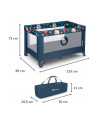 BN-LO-STEFI_BLUE_NAVY_resigilat,Lionelo - Patut pliant cu un nivel Stefi, Cu intrare laterala cu fermoar, 2 roti, 120x60 cm, Con