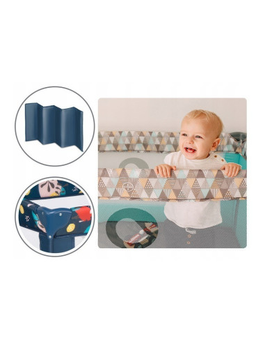 BN-LO-STEFI_BLUE_NAVY_resigilat,Lionelo - Patut pliant cu un nivel Stefi, Cu intrare laterala cu fermoar, 2 roti, 120x60 cm, Con