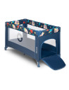 BN-LO-STEFI_BLUE_NAVY_resigilat,Lionelo - Patut pliant cu un nivel Stefi, Cu intrare laterala cu fermoar, 2 roti, 120x60 cm, Con