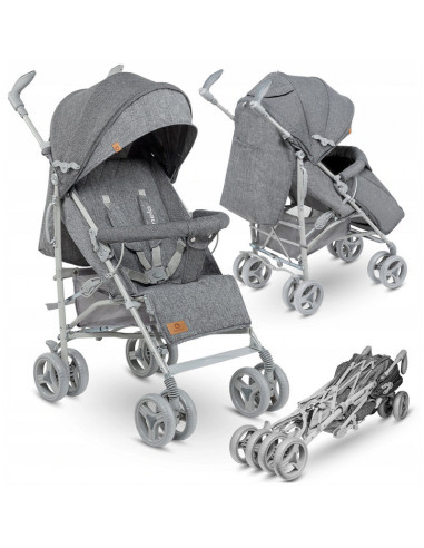 BN-LO-IRMA_GREY/DARKGREY_resigilat,Lionelo - Carucior sport Irma, Cu husa de picioare, Cu plasa de tantari, Conform cu standardu