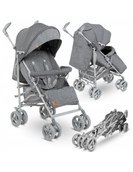 BN-LO-IRMA_GREY/DARKGREY_resigilat,Lionelo - Carucior sport Irma, Cu husa de picioare, Cu plasa de tantari, Conform cu standardu