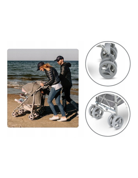 BN-LO-IRMA_GREY/DARKGREY_resigilat,Lionelo - Carucior sport Irma, Cu husa de picioare, Cu plasa de tantari, Conform cu standardu