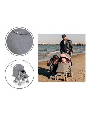BN-LO-IRMA_GREY/DARKGREY_resigilat,Lionelo - Carucior sport Irma, Cu husa de picioare, Cu plasa de tantari, Conform cu standardu
