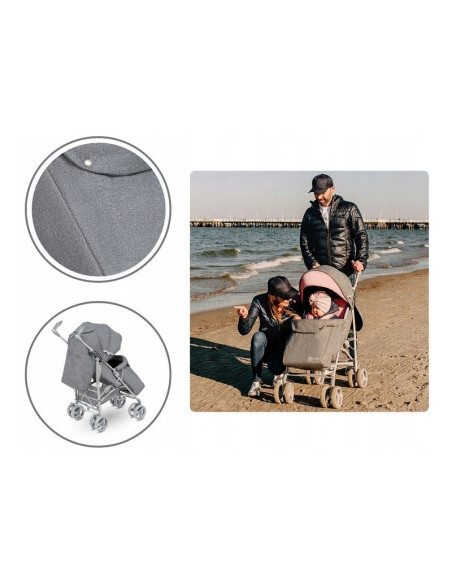 BN-LO-IRMA_GREY/DARKGREY_resigilat,Lionelo - Carucior sport Irma, Cu husa de picioare, Cu plasa de tantari, Conform cu standardu
