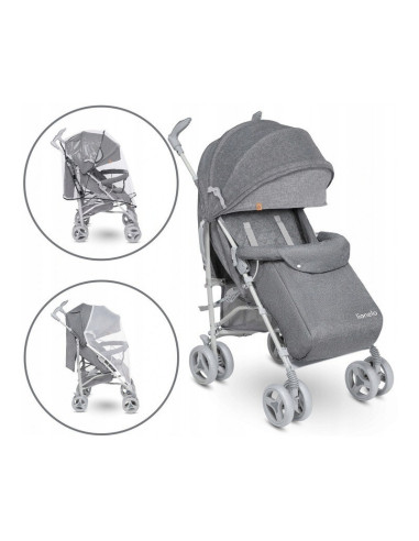 BN-LO-IRMA_GREY/DARKGREY_resigilat,Lionelo - Carucior sport Irma, Cu husa de picioare, Cu plasa de tantari, Conform cu standardu