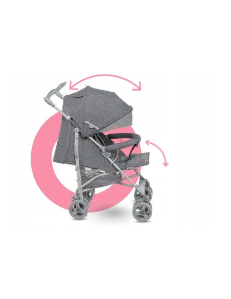 BN-LO-IRMA_GREY/DARKGREY_resigilat,Lionelo - Carucior sport Irma, Cu husa de picioare, Cu plasa de tantari, Conform cu standardu