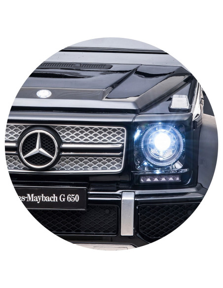 ELJMAG6501B,Masinuta electrica Chipolino SUV Mercedes Maybach G650 black cu scaun din piele si roti EVA