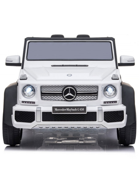 ELJMAG6502W,Masinuta electrica Chipolino SUV Mercedes Maybach G650 white cu scaun din piele si roti EVA