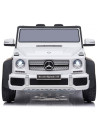 ELJMAG6502W,Masinuta electrica Chipolino SUV Mercedes Maybach G650 white cu scaun din piele si roti EVA