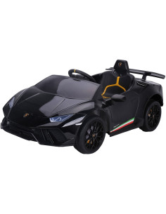 ELKLAHU21BK,Masinuta electrica Chipolino Lamborghini Huracan black cu scaun din piele si roti EVA