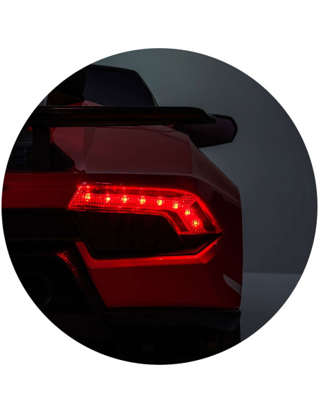 ELKLAHU22RE,Masinuta electrica Chipolino Lamborghini Huracan red cu scaun din piele si roti EVA