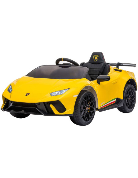 ELKLAHU23YE,Masinuta electrica Chipolino Lamborghini Huracan yellow cu scaun din piele si roti EVA