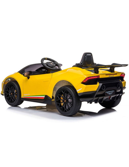 ELKLAHU23YE,Masinuta electrica Chipolino Lamborghini Huracan yellow cu scaun din piele si roti EVA