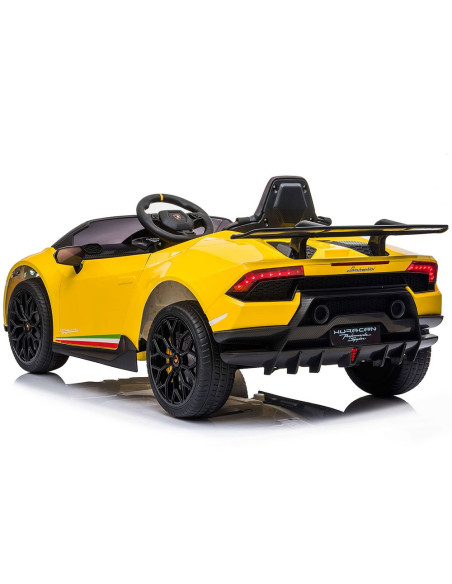 ELKLAHU23YE,Masinuta electrica Chipolino Lamborghini Huracan yellow cu scaun din piele si roti EVA