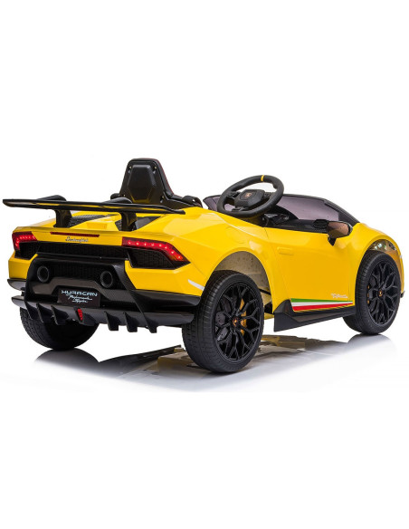 ELKLAHU23YE,Masinuta electrica Chipolino Lamborghini Huracan yellow cu scaun din piele si roti EVA