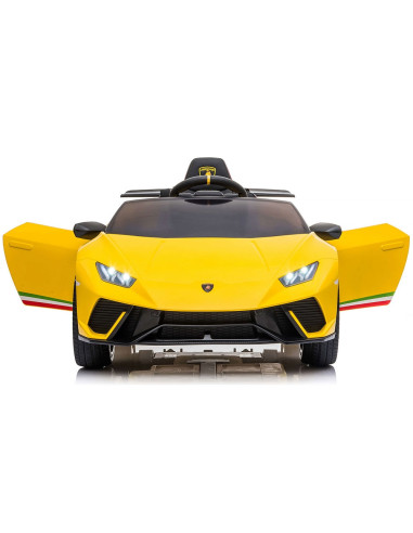 ELKLAHU23YE,Masinuta electrica Chipolino Lamborghini Huracan yellow cu scaun din piele si roti EVA