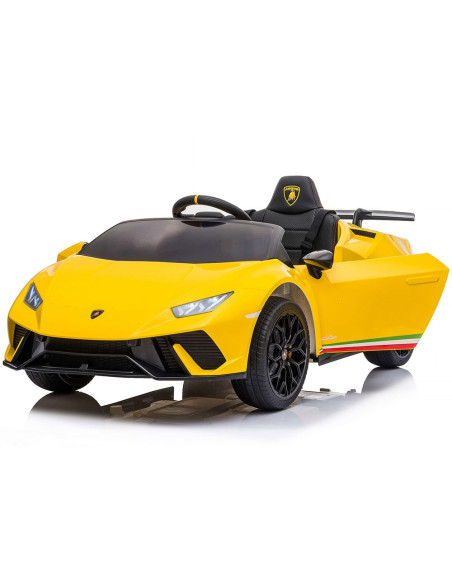 ELKLAHU23YE,Masinuta electrica Chipolino Lamborghini Huracan yellow cu scaun din piele si roti EVA