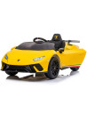 ELKLAHU23YE,Masinuta electrica Chipolino Lamborghini Huracan yellow cu scaun din piele si roti EVA