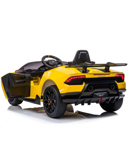 ELKLAHU23YE,Masinuta electrica Chipolino Lamborghini Huracan yellow cu scaun din piele si roti EVA