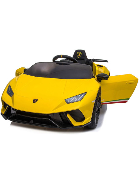 ELKLAHU23YE,Masinuta electrica Chipolino Lamborghini Huracan yellow cu scaun din piele si roti EVA
