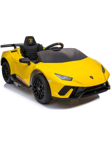 ELKLAHU23YE,Masinuta electrica Chipolino Lamborghini Huracan yellow cu scaun din piele si roti EVA