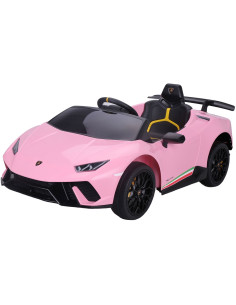 ELKLAHU24PI,Masinuta electrica Chipolino Lamborghini Huracan pink cu scaun din piele si roti EVA